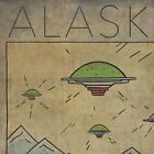 Alien Alaska Travel Poster  Retro Ufo Anchorage Wall Art  Fairbanks Sci-fi Decor
