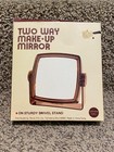 Vintage 70s New In Box Two Way Swivel Makeup Mirror Revco Inc Hong Kong Tortoise