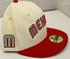 New Era 59fifty Mexico Script White Red Fitted Baseball Cap Hat Size 7 1 2