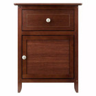 Walnut Nightstand Bedside Table Drawer End Side Storage Shelf Bedroom Furniture