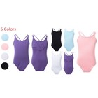 Kids Girls Strap Ballet Dance Leotard Gymnastics Chiffon Dress Outfits Dancewear