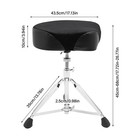 Height Adjust Black Drum Throne Thick Padded Seat Drummers Stool Guitar Chair