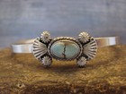 Small Native American Sterling Silver   Sonoran Turquoise Bracelet