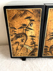 Vintage Black Lacquered Japan Jewelry Music Box Animated Music  Dancer