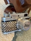    leica    Vintage Russian Reproduction    nazi    Leica Snake Skin Rangefinder Camera