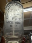 Ex Rare Medford Oregon Seltzer Bottle Star Bottling Works Matching Top Etched