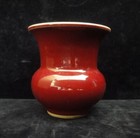 Rare Old Chinese  langyao  Red Glaze Porcelain Big Mouth Vase  qianlong  Mark