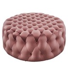 Modway Amour Tufted Performance Velvet Large Round Ottoman In Dusty Rose