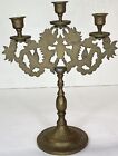 Vintage Brass Candelabra 3 Candle Candlestick Holders Phoenix Dragon 12  Ornate