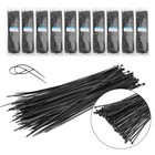 1000x Pack 12  Inch Black Network Cable Cord Wire Tie Strap 60 Lbs Zip Nylon