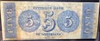 Beautiful Color  - Citizens  Bank Of Louisiana  5 Obsolete Currency New Orleans