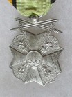 Original Vintage Belgian Ww1 Civilian War Merit Cross Medal Silver Class Belgium