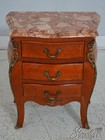 Lf66910  Pair French Marble Top 3 Drawer Nightstands