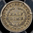 1838 H10c No Drapery Large Stars Seated Liberty Half Dime Pcgs Xf 45