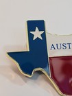 Texas Travel Souvenir Fridge Magnet Map Shape Metal State Flag
