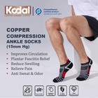 Kodal Ankle Compression Socks  Copper Yarn Low Cut Training Socks  Odor Free    