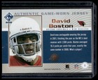 2002 Pacific Private Stock Reserve  1 David Boston Game Worn Jerseys
