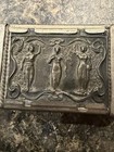 Antique Vesta Case Match Safe Classical Three Women Figural Relief Pocket Holder