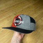 Vtg Anheuser-busch Budweiser 90s Wool Panel Colorblock Retro Snapback Hat Usa Vg