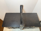 Vintage Wood Accordian Expanding Sewing Box Original Black Finish   Green Felt