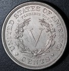 1885 Liberty Head V Nickel - Au Unc   key Date 