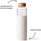 Soma Full Circle 17oz Glass Water Bottle White Silicone Sleeve Bamboo Lid