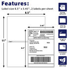 2up Shipping Labels 8 5x5 5 Half Sheet Self Adhesive 2 Per Sheet Polysells