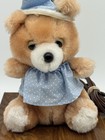 Vintage Adi Bedtime Teddy Bear Table Lamp Plush Nursery Baby Blue Polka Dot