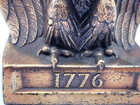 Vintage Brass Plated Cast Bronze Metal American Bald Eagle Bookend Statue 1776