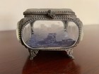 Antique Victorian 19th Century Ormolu Beveled Glass Trinket Jewelry Box Casket