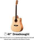 Acoustic Guitar Beginner Adult Full Size 41 Inch Dreadnought Cutaway Acu