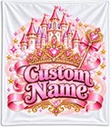 Personalized Baby Girl Blanket 30x40 Princess Castle Crown Custom Name Plush