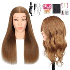 Mannequin Head Human Hair  100  Real Hair Cosmetology Manikin 100  Light Brown