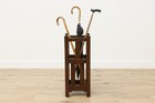 Craftsman Antique Mission Oak Umbrella   Cane Hall Stand  55753