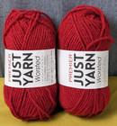 New Premier Just Yarn Worsted Acrylic  4 Weight Ruby Red 2 Skeins 200m Set Of 2