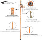 3pc Detachable Fir Wood Walking Stick For Hiking With Compass 55 Inches - With A
