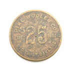 Oakland Ca Trade Token Coin Pike Woolen  indian Chief  The  25 Tailors 1800 s