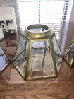 5 Vtg 6 Sided Hexagon Beveled Glass Ceiling Fan Light Shades Mcm Boho