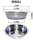 Set Of 2 Dog Cat Pet Bowl Dish Metal Stainless Steel New Small 15oz Size