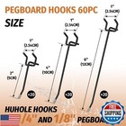 Huhole Pegboard Hooks 2 Inch  4 Inch  6 Inch  60pc  Peg Board Hooks For Hangi