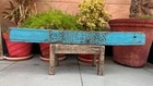 1800 s Antique 54 X 5   Wooden Hand Carved Floral Blue Painted Door Wall Panel