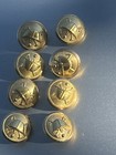Ralph Lauren 8 Gold Buttons Replacement  Polo Helmet Mallet 15mm 1 2    Sleeve