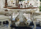 Traditional Antique Pearl White 7 Piece Dining Room Round Table Chairs Set Icb1