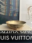 Vintage   Antique Chinese Stamped Decorative Solid Brass Bowl Floral Design