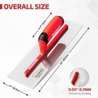 Goldblatt 12 x 4inch Red Stainless Steel Finishing Trowel Drywall Masonry Trowel