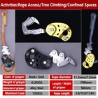 Self Locking Tree Climbing Arborist Mechanical Rope Grabber Ascent Control Desce