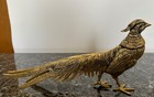 Pair Of Vintage Solid Brass Pheasant Figurines