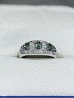 Three Alexandrite Ring With Channel Set Diamond In Platinum