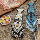 Lot Of Native American Items  Moccasins  Iorm Pennant  Bolo  Misc Beaded Pieces