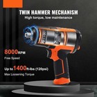 1 2 In Air Impact Wrench  High Torque Up To 1400 Ft-lbs Lightweight 4 6 Lb Set